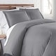 preview thumbnail 54 of 118, Vilano Comfort Premium Ultra-soft 3-piece Duvet Cover Set Steel Grey - 2 Piece - Twin