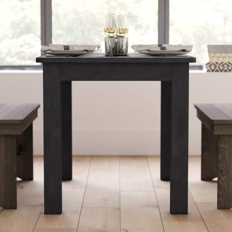 46" x 30" Rectangular Antique Rustic Solid Pine Farm Dining Table