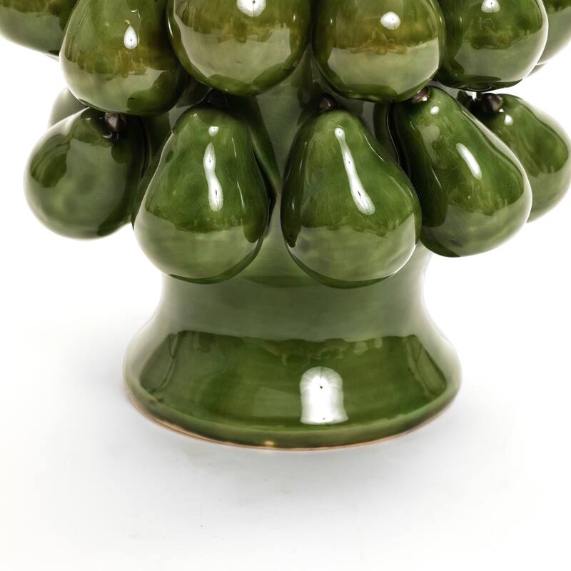 Green Ceramic Modern Pears 12.4-Inch Tall Vase