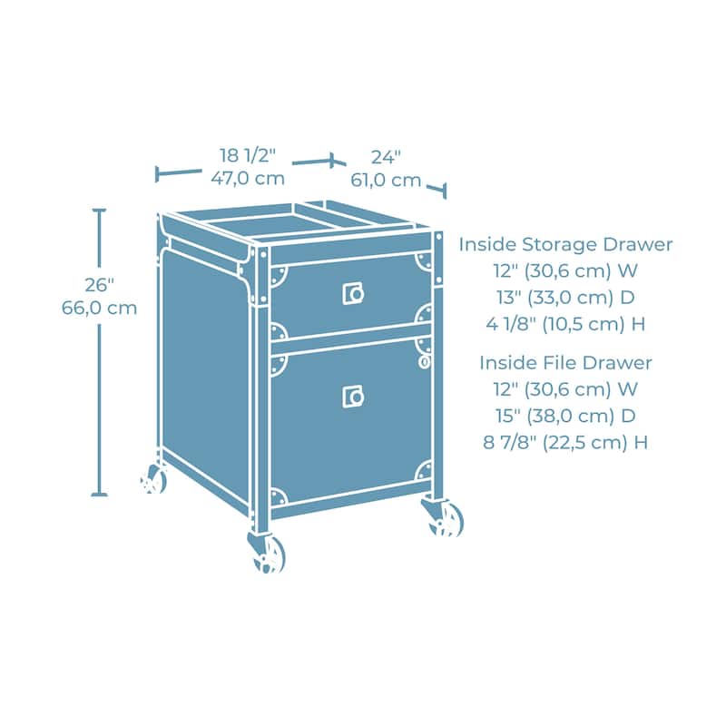 Wood File Pedestal with Ample Storage, Brown