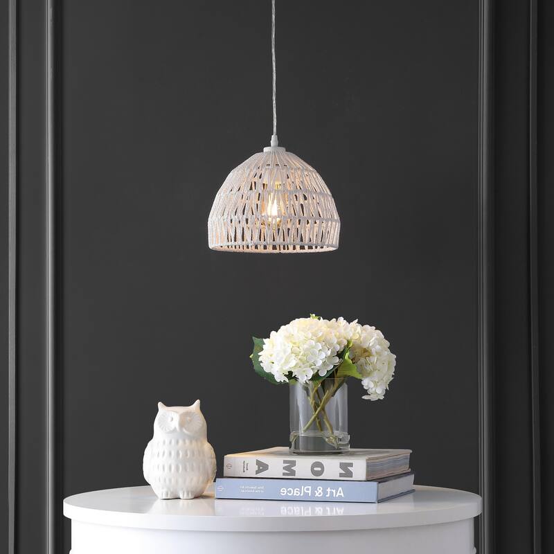 Jigu 1-Light Woven Rattan/Iron LED Pendant, by JONATHAN Y
