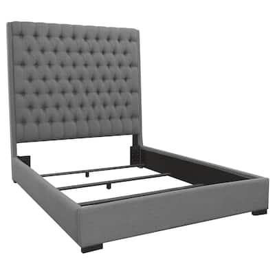 Camille Transitional Upholstered Panel Bed Grey