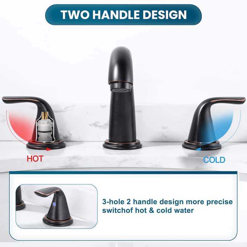 WOWOW Widespread Double Handle Bathroom Faucet