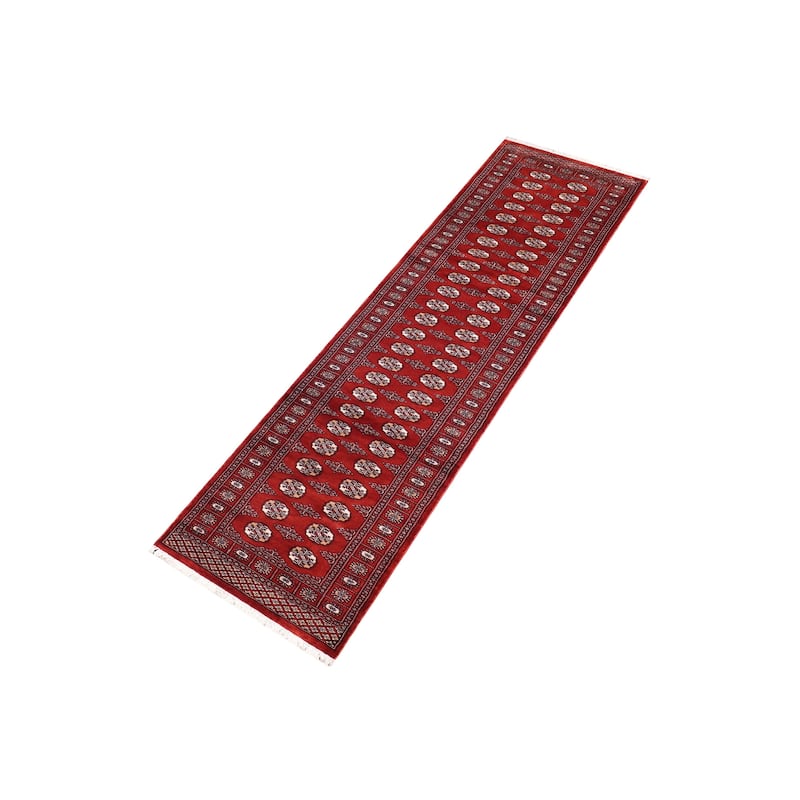 Rustic Bokhara Farrell Rust/Beige Hand Knotted Wool Runner - 2'7'' x 11'7''