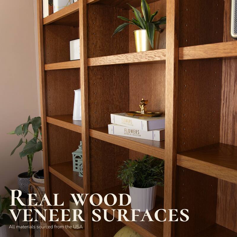 Concepts in Wood Bookshelf, 18 Shelf, Triple Wide, 84 inch Tall