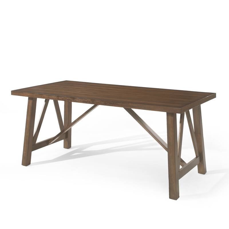 Farmhouse Cross Beam Frames Wooden Dining Table