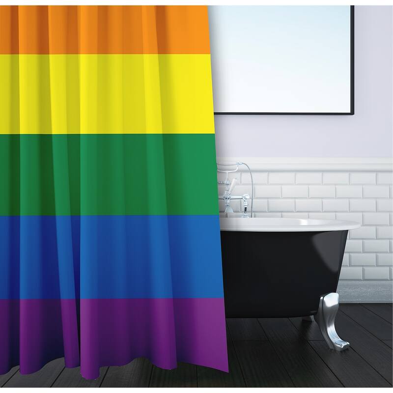 Inclusive Pride Flag Durable Poly Shower Curtain