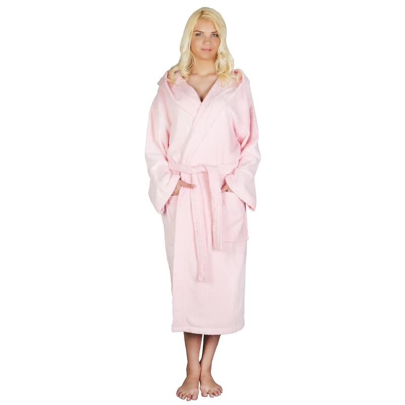 Women's Turkish Cotton Hooded Bathrobe