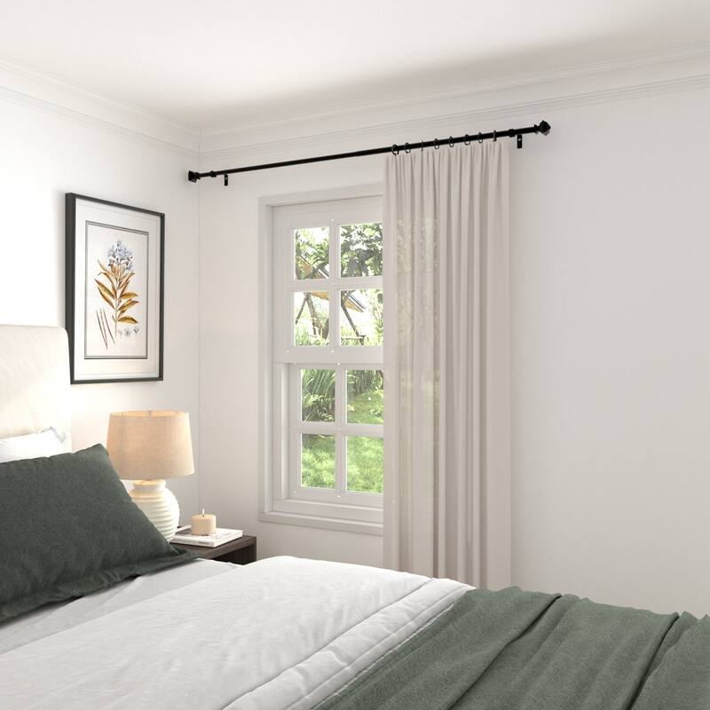 Acroma Streamlined Adjustable Curtain Rod Black