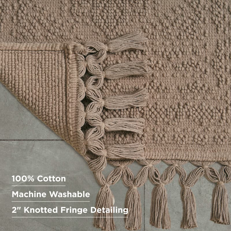 French Connection Nellore Fringe Cotton Bath Rug