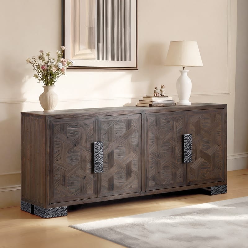 Spruce & Spring Rustic Reclaimed Fir Sideboard Buffet Cabinet