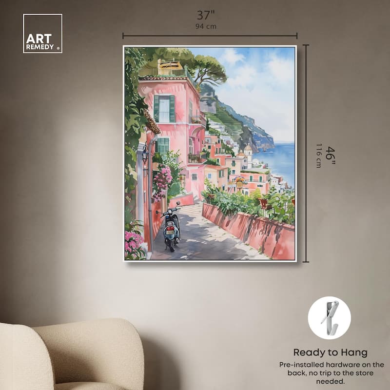 Lush Coastal Villa Canvas by Art Remedy