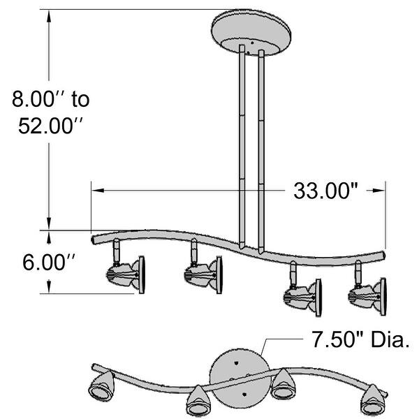 Mirage 4-light Halogen Brushed Steel Pendant