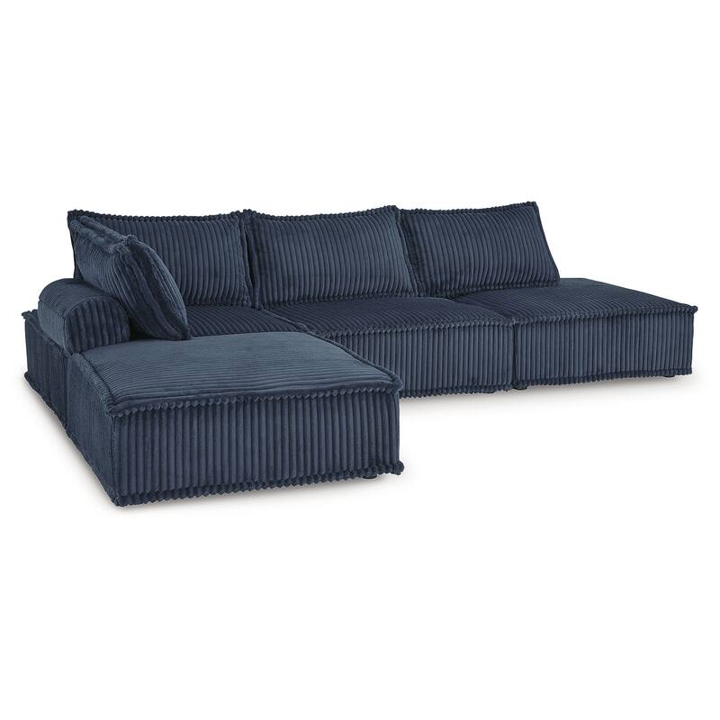 Signature Design by Ashley Bales Blue 4-Piece Modular Seating - 117" W x 78" D x 28" H