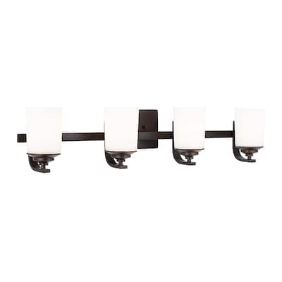 Kemal Four Light Wall / Bath Transitional Wall Bath Fixture in Bronze