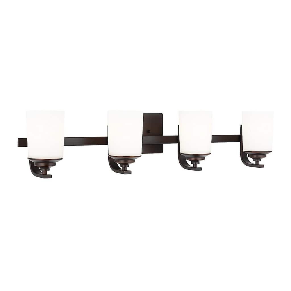 Kemal Four Light Wall / Bath Transitional Wall Bath Fixture in Bronze