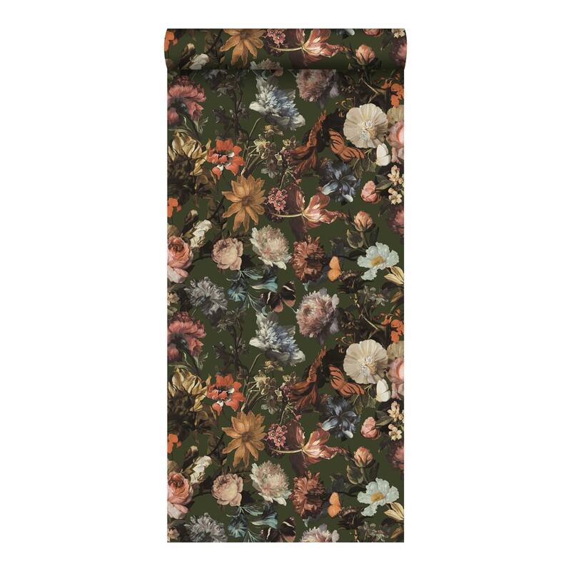 ESTA Home ESTA Home Zarinda Olive Flowers Wallpaper - 20.9 x 396 x 0.025