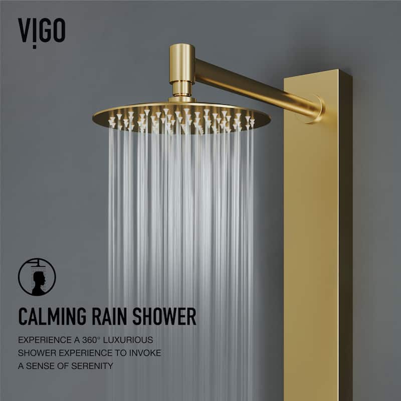 VIGO Gardenia 39" H x 4" W 2-Jet Shower Panel with Round Shower Head