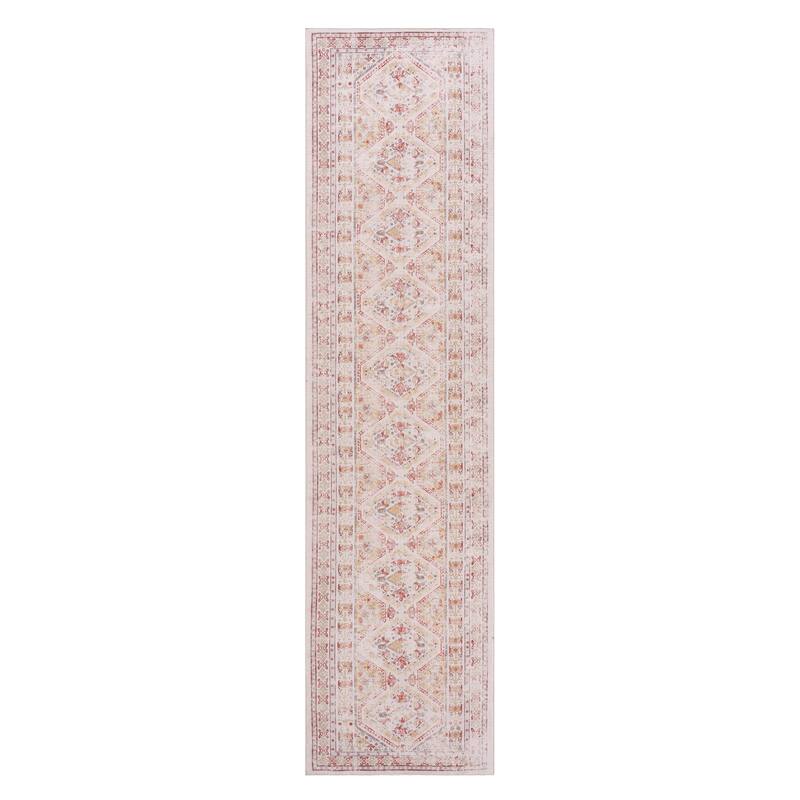 LOOM & LUXE Beige Washable Runner Rug - 120" D x 30" W x 0.14" H - 120" D x 30" W x 0.14" H