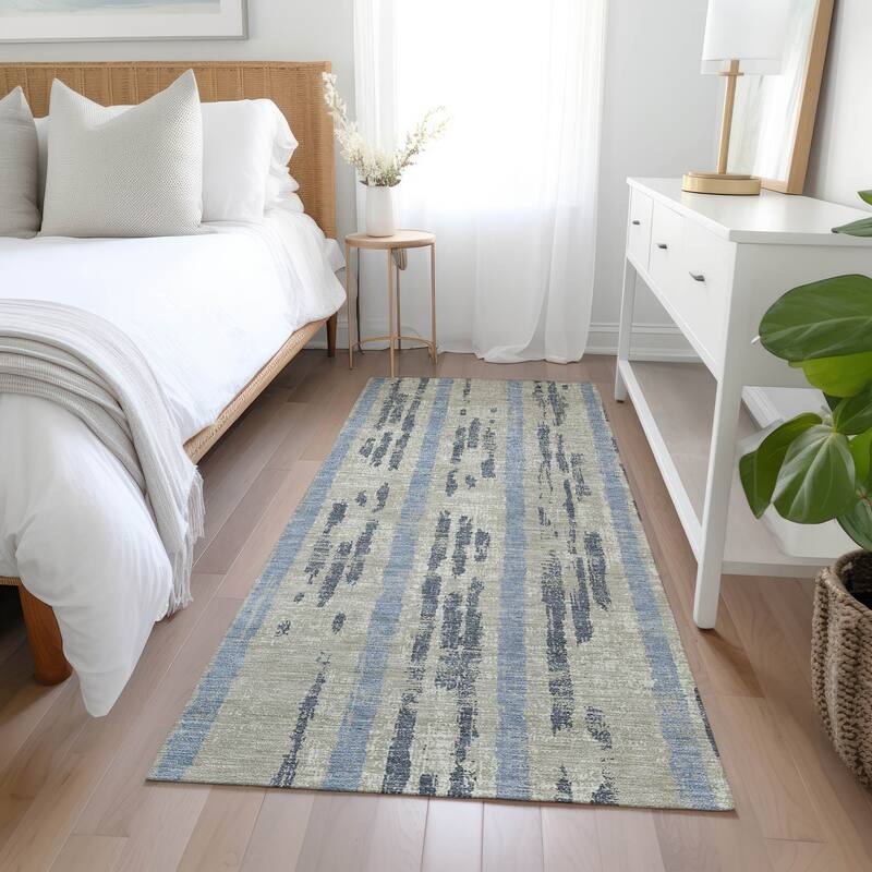 Machine Washable Indoor/ Outdoor Chantille Ombre Stripe Rug