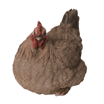 Transpac Resin 10.2" Brown Spring Sitting Hen Decor