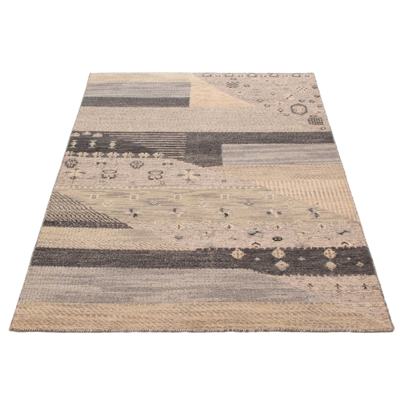 ECARPETGALLERY Hand-knotted Tangier Grey Wool Rug - 5'3 x 7'8