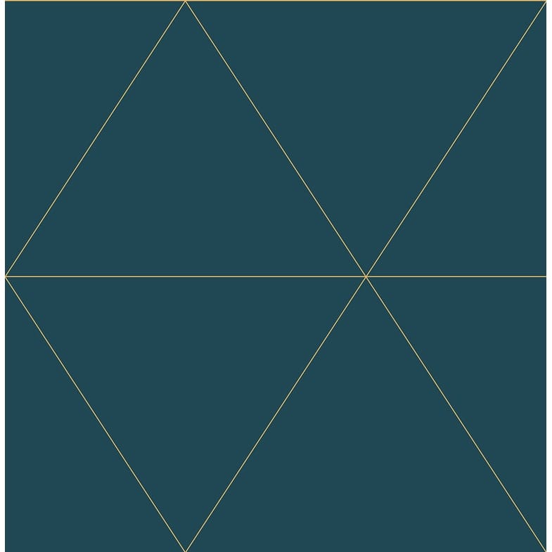 Brewster Twilight Teal Modern Geometric Wallpaper - 20.5in x 396in x 0.025in