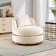preview thumbnail 64 of 62, 360 Degree Swivel Accent Chair Velvet Modern Upholstered Barrel Chair Over-Sized Soft Chair with Seat Cushion