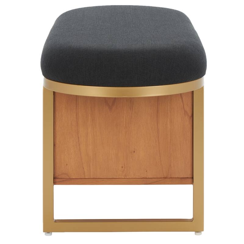 SAFAVIEH Mignon Open Shelf Bench withCushion - 42" W x 15" D x 18" H - 42Wx15Dx18H