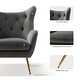 preview thumbnail 86 of 108, Eusebio Tufted Velvet Accent Chair with Wingback, Arms, and Metal Gold Legs for Living Room or Bedroom by HULALA HOME