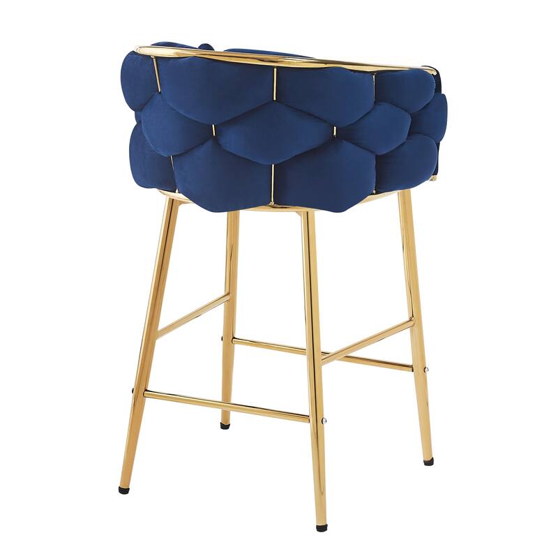 Christopher Knight Home - Harper Modern Velvet 28-Inch Counter Stools with Gold Brass Frame (Set of 2)