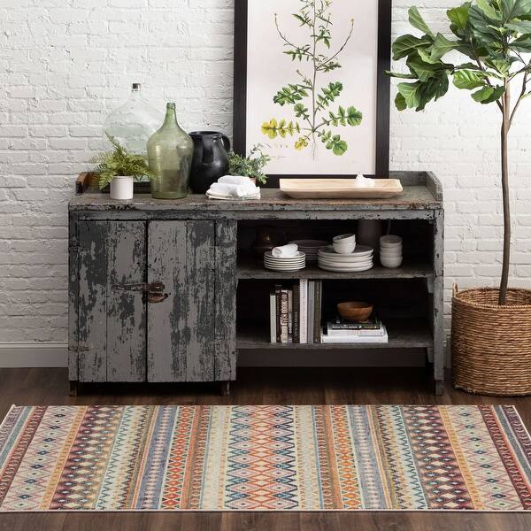 Geometric Striped Scatter Rug 2' X 3' Mohawk Home Myron Multi Geometric Striped Scatter Rug 2' X 3' Mohawk Home Myron Multi