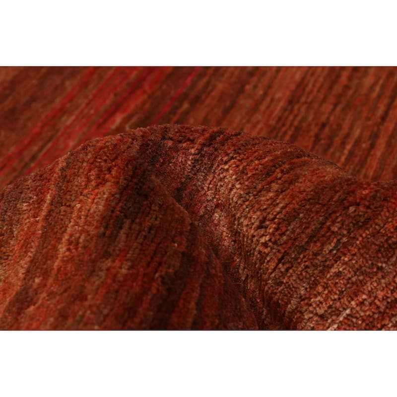 ECARPETGALLERY Hand-knotted Opulence Dark Copper Wool Rug - 6'7 x 13'2