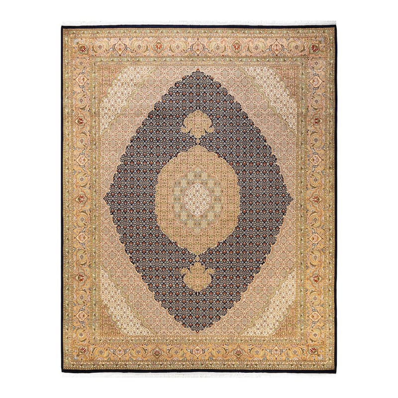 Overton Hand Knotted Wool Vintage Inspired Traditional Mogul Blue Area Rug - 8 x 10