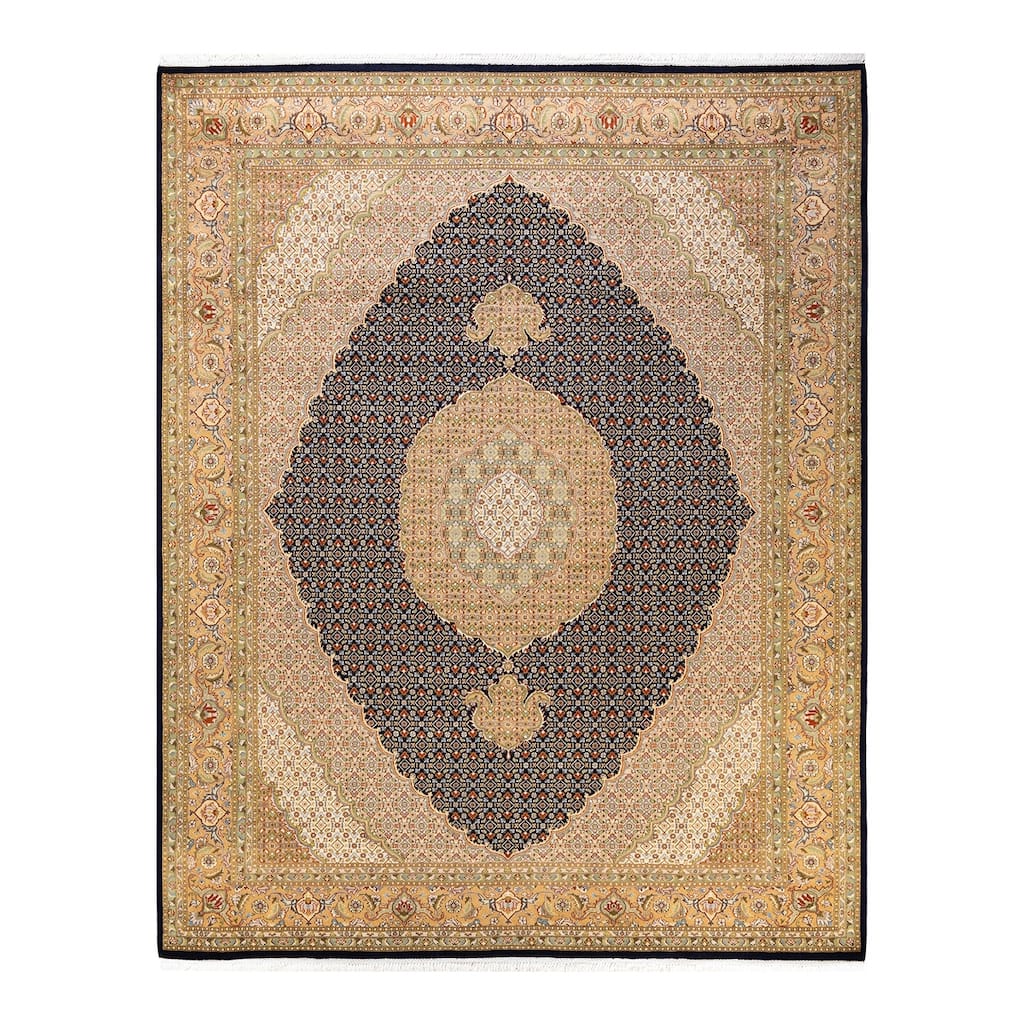 Overton Hand Knotted Wool Vintage Inspired Traditional Mogul Blue Area Rug - 8 x 10