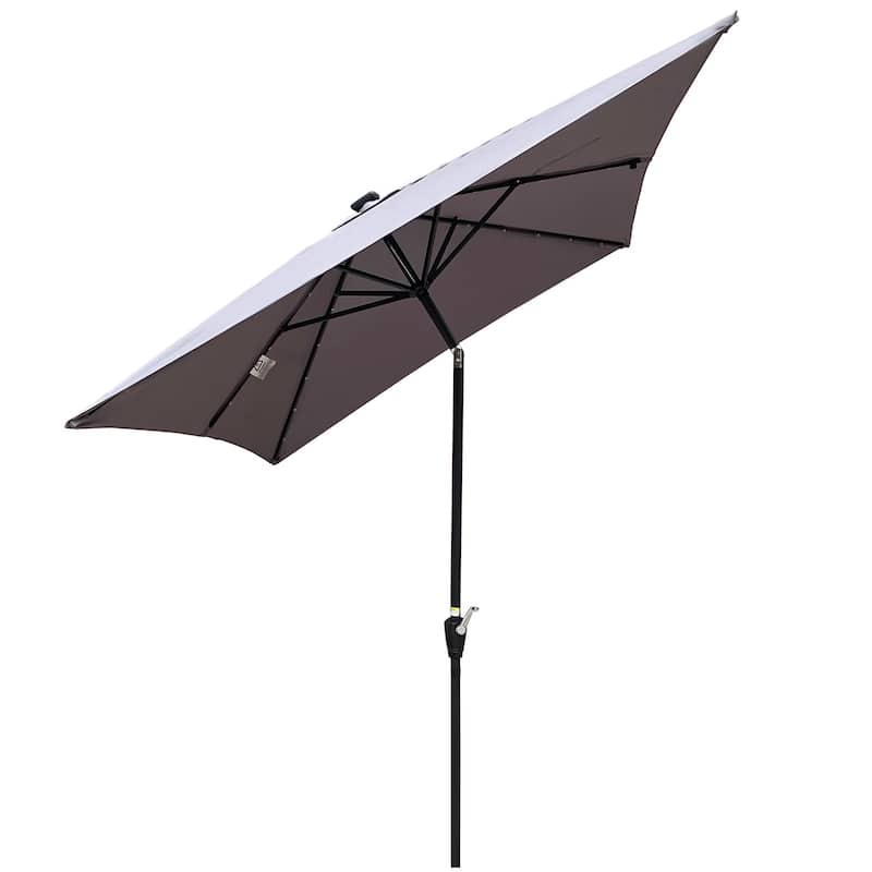 Outdoor Patio Umbrella with Solar Powered LED Lights 