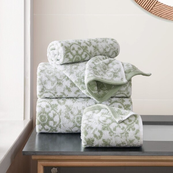 Jessica Simpson Aziza Collection Patterned Bath Towels, Set of 4