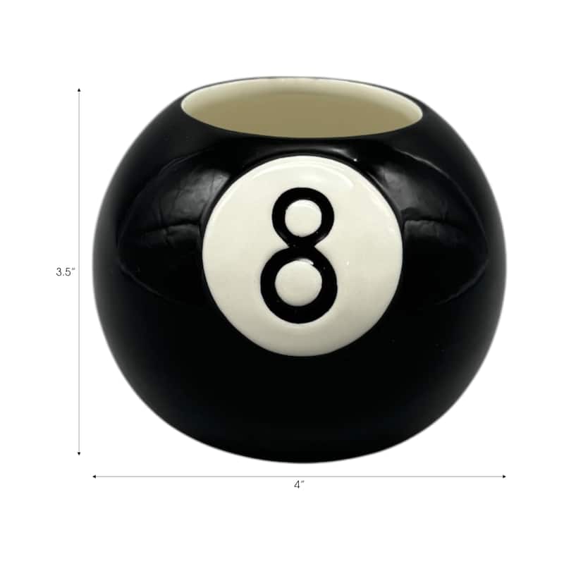 Sleek Magic 8 Ball Round Pencil Cup Storage - 4", Black & White - 4.0"