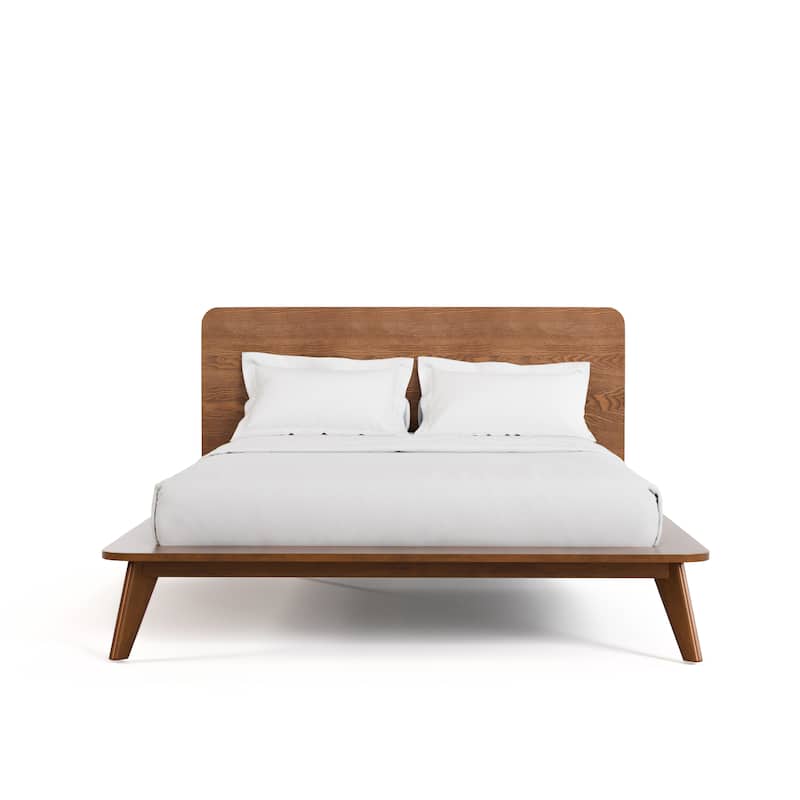 Furniture of America Beau Midcentury 3-Piece Walnut Low Profile Wood Bedroom Set