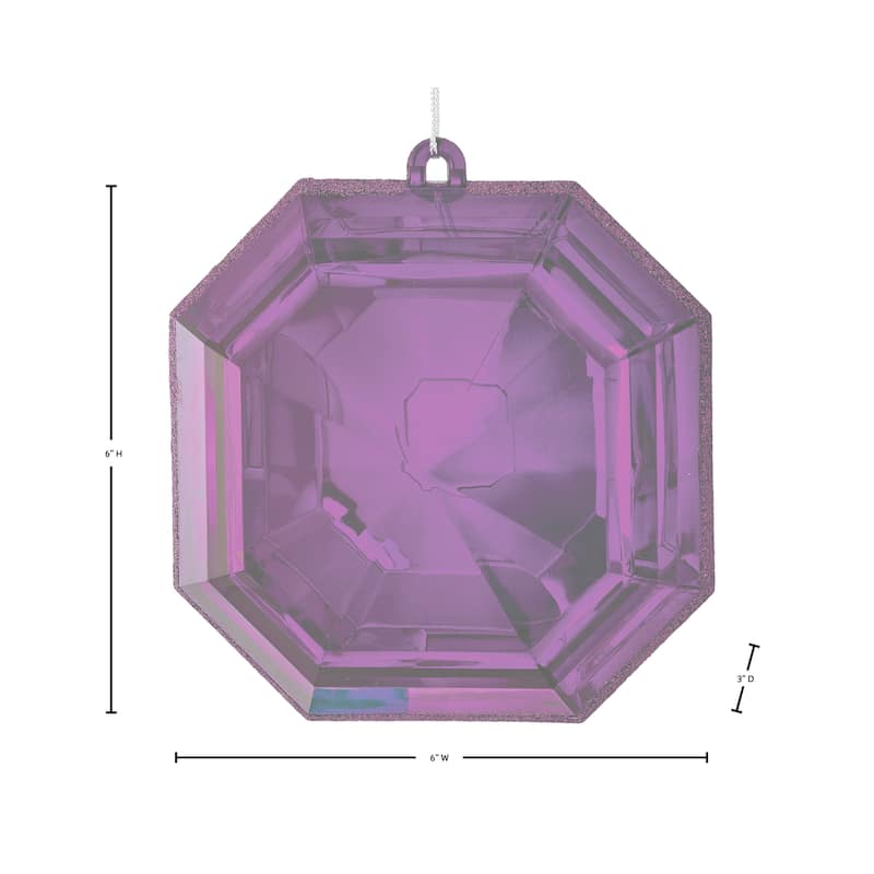 6" Acrylic Square Precious Gem Ornament Set of 3