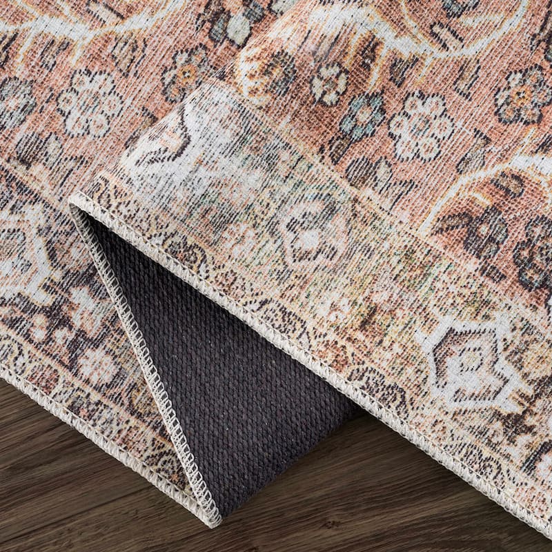 Hauteloom Georgia Machine Washable Persian Oriental Traditional Area Rug