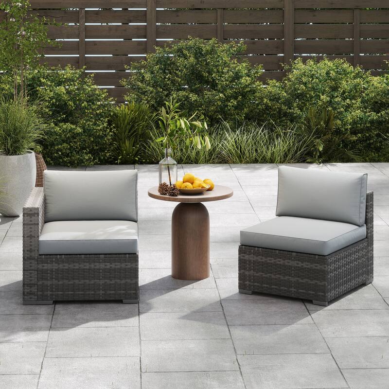 2 pieces Wicker Patio Corner Sofa Sectional Set