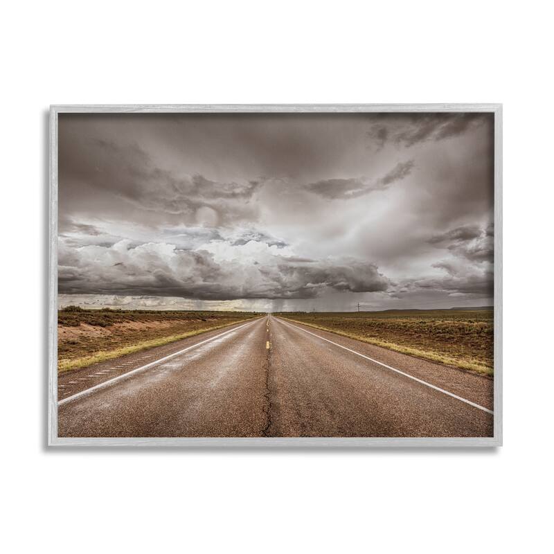 Stupell Open Road under Stormy Sky Western Landscape Framed Wall Art - Multi-Color