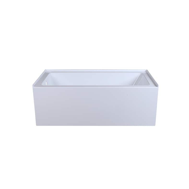 Indigo Home Alcove Soaking Bathtub 30x60 inch Left Drain in Glossy White