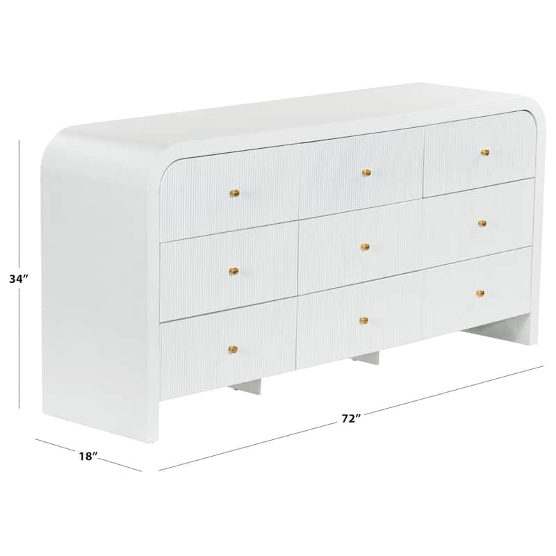 SAFAVIEH Couture Liabella 9-Drawer Curved Dresser