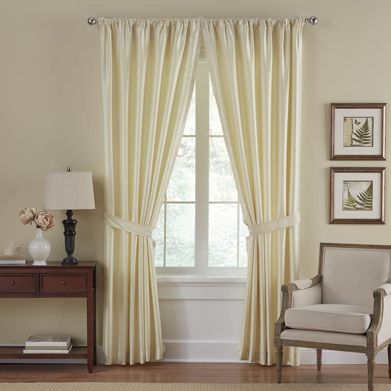 Elrene Versailles Pleated Blackout Curtain Panel - 52" W X 84" L - Ivory