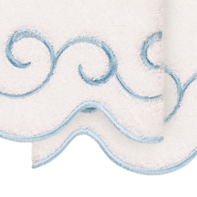 Authentic Hotel and Spa 100% Turkish Cotton SIMPLICITY Scallop Embellished Towel Collection