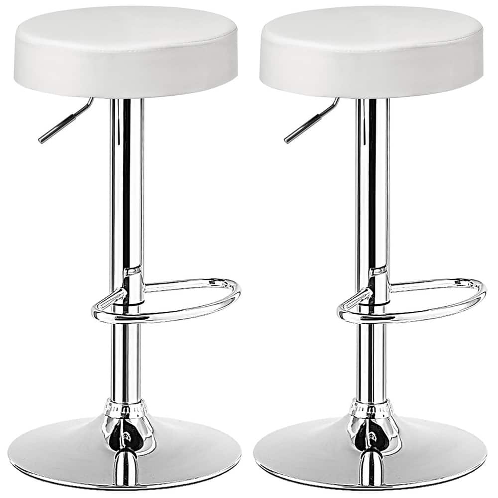 Costway Set of 2 Round Bar Stool Adjustable Swivel Pub Chair w/
