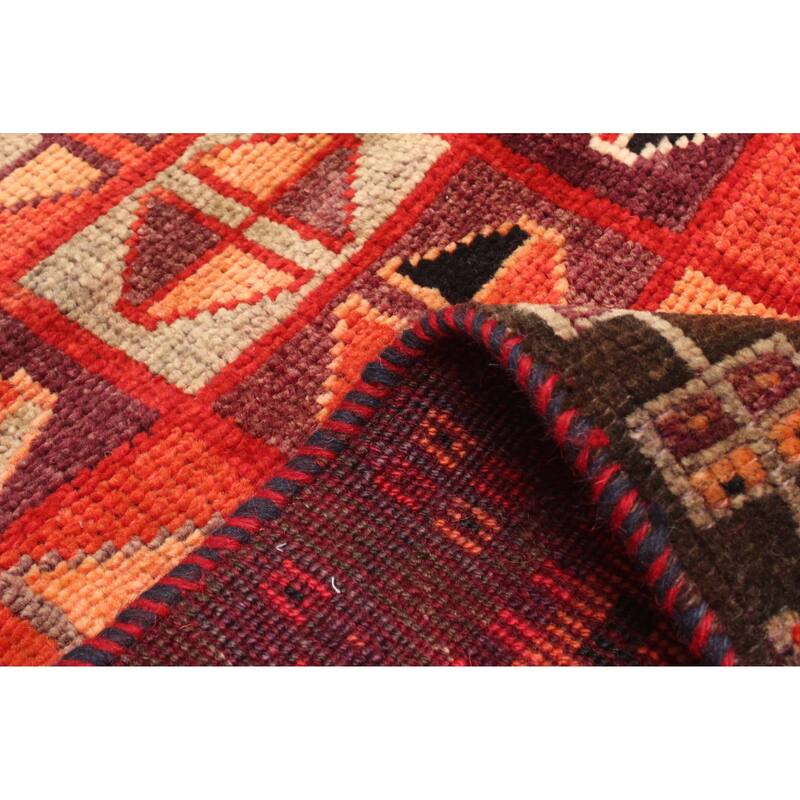 ECARPETGALLERY Hand-knotted Melis Vintage Burgundy Wool Rug - 4'4 x 6'2