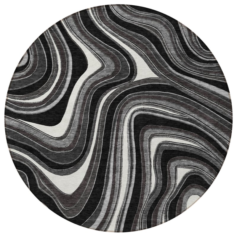 HomeRoots Abstract Transitional Rectangle Outdoor Rug